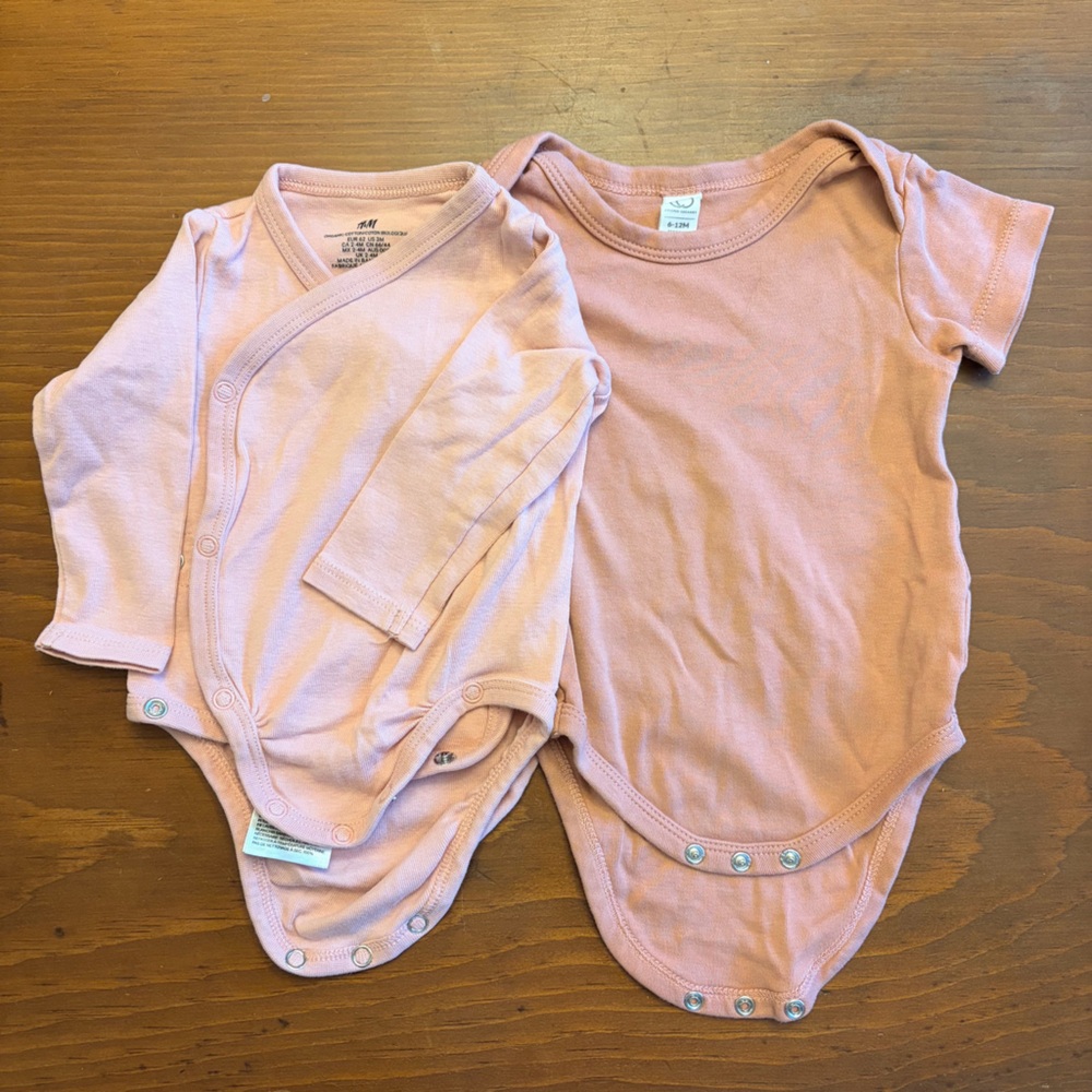 Soft Pink Baby Onesie Set